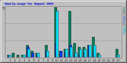 Hourly usage for August 2025